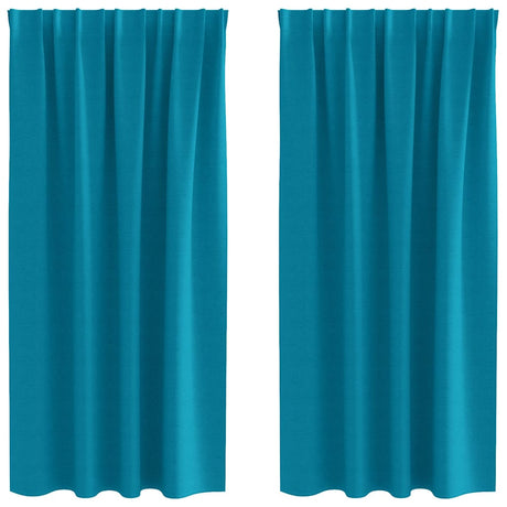 Vidaxl zwart-out gordijnen met ringen 2 pcs turquoise 175 x 140 cm
