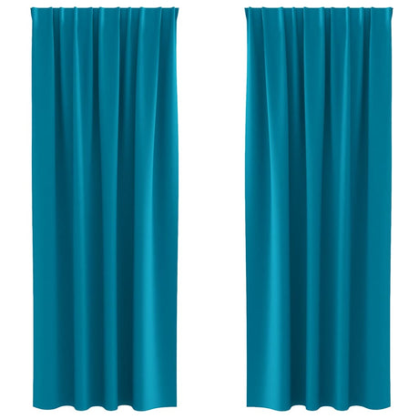 Vidaxl zwart-out gordijnen met ringen 2 pcs turquoise 245 x 140 cm