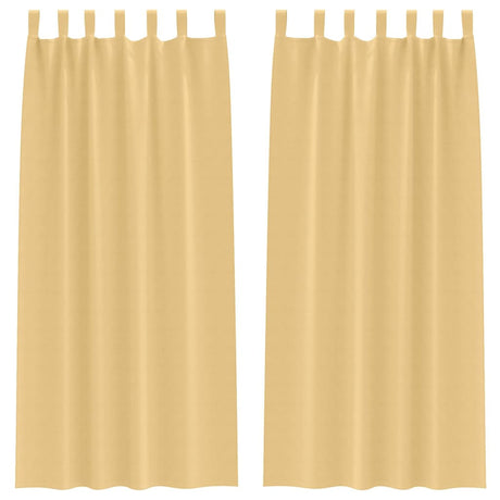 Vidaxl zwart-out gordijnen met ringen 2 pcs beige 245 x 140 cm
