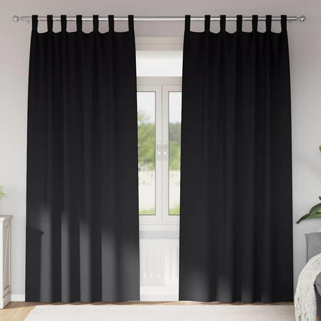 Vidaxl zwart-out gordijnen met ringen 2 pcs zwart 245 x 140 cm