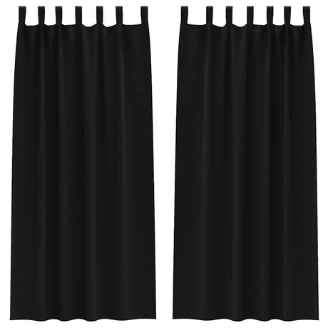 Vidaxl zwart-out gordijnen met ringen 2 pcs zwart 245 x 140 cm