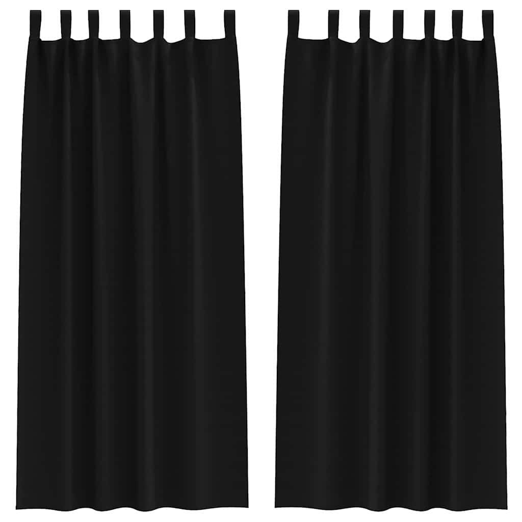 Vidaxl zwart-out gordijnen met ringen 2 pcs zwart 260 x 140 cm