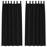 Vidaxl zwart-out gordijnen met ringen 2 pcs zwart 260 x 140 cm