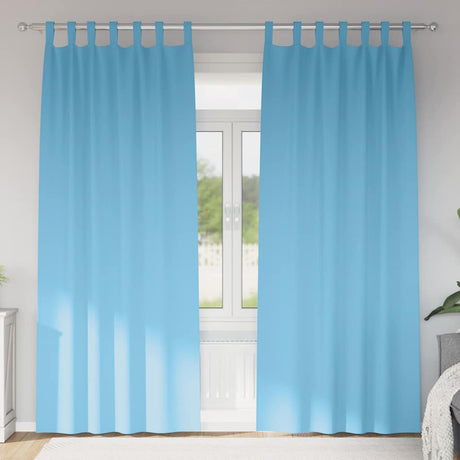 Vidaxl zwart-out gordijnen met ringen 2 pcs lichtblauw 245 x 140 cm