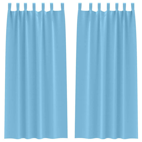 Vidaxl zwart-out gordijnen met ringen 2 pcs lichtblauw 245 x 140 cm