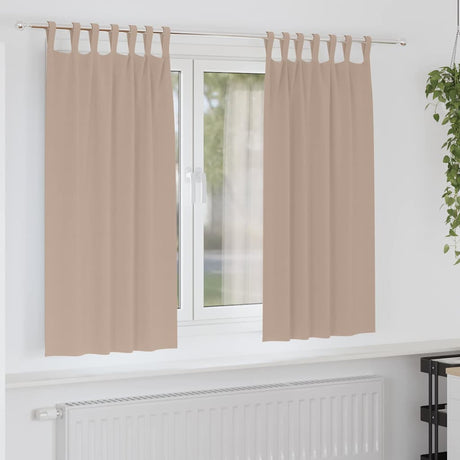 Vidaxl zwart-out gordijnen met ringen 2 pcs taupe 175 x 140 cm