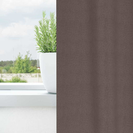 Vidaxl zwart-out gordijnen met ringen 2 pcs donkerbruin 175 x 140 cm