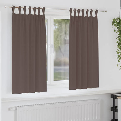Vidaxl zwart-out gordijnen met ringen 2 pcs donkerbruin 175 x 140 cm