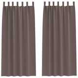 Vidaxl zwart-out gordijnen met ringen 2 pcs donkerbruin 260 x 140 cm