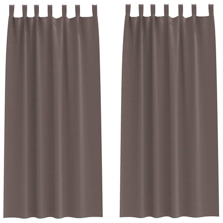 Vidaxl zwart-out gordijnen met ringen 2 pcs donkerbruin 260 x 140 cm