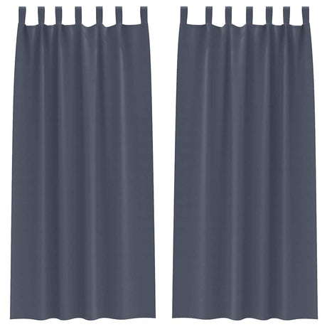 Vidaxl zwart-out gordijnen met ringen 2 pcs antraciet 260 x 140 cm