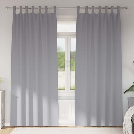 Vidaxl zwart-out gordijnen met ringen 2 pcs lichtgrijs 245 x 140 cm