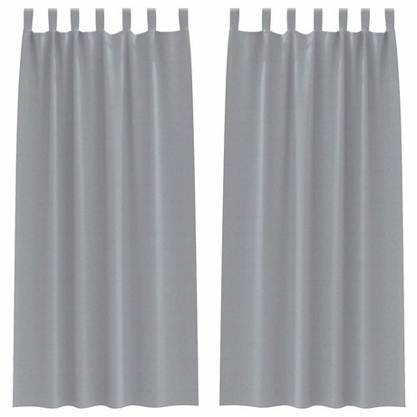 Vidaxl zwart-out gordijnen met ringen 2 pcs lichtgrijs 260 x 140 cm