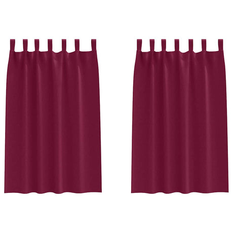 Vidaxl zwart-out gordijnen met ringen 2 pcs wijnrood 175 x 140 cm