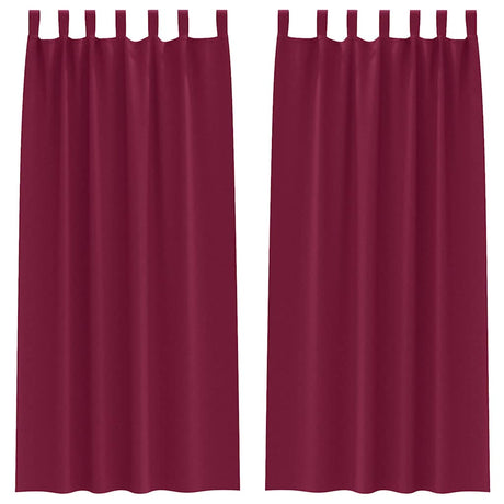 Vidaxl zwart-out gordijnen met ringen 2 pcs wijnrood 260 x 140 cm