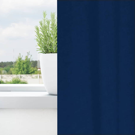 Vidaxl zwart-out gordijnen met ringen 2 pcs donkerblauw 175 x 140 cm
