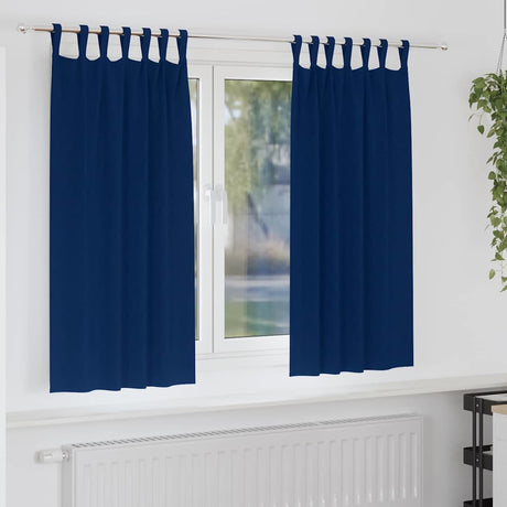 Vidaxl zwart-out gordijnen met ringen 2 pcs donkerblauw 175 x 140 cm