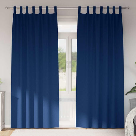 Vidaxl zwart-out gordijnen met ringen 2 pcs donkerblauw 245 x 140 cm