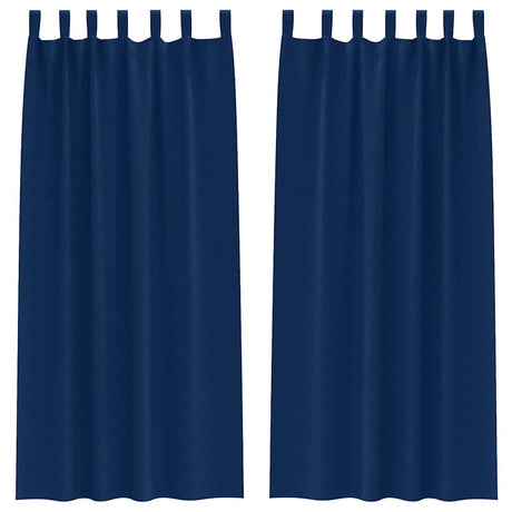 Vidaxl zwart-out gordijnen met ringen 2 pcs donkerblauw 260 x 140 cm