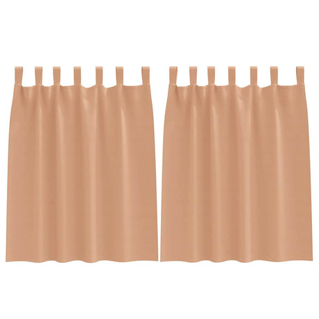 Vidaxl zwart-out gordijnen met ringen 2 pcs licht bruin 140 x 140 cm