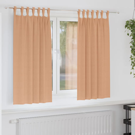 Vidaxl zwart-out gordijnen met ringen 2 pcs licht bruin 175 x 140 cm