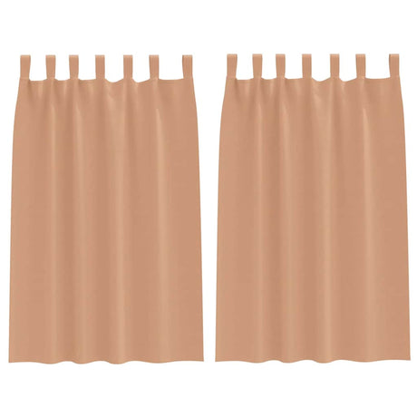 Vidaxl zwart-out gordijnen met ringen 2 pcs licht bruin 175 x 140 cm