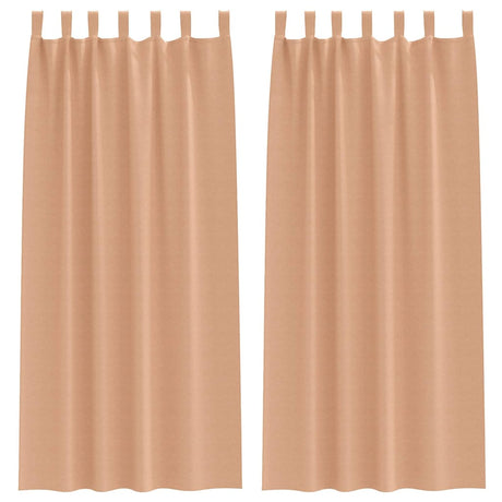 Vidaxl zwart-out gordijnen met ringen 2 pcs licht bruin 245 x 140 cm