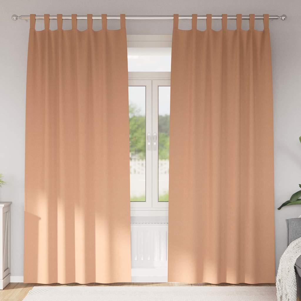 Vidaxl zwart-out gordijnen met ringen 2 pcs licht bruin 260 x 140 cm
