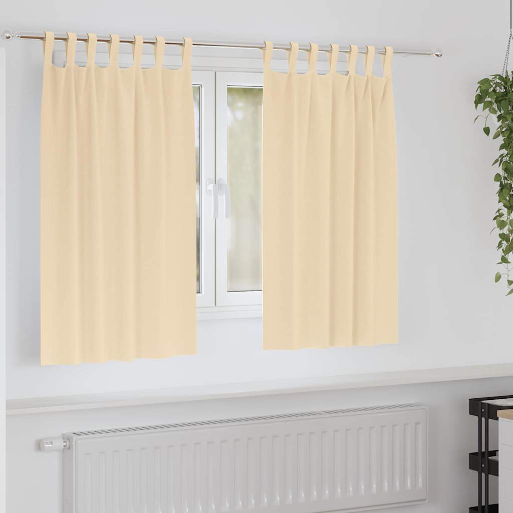 Vidaxl zwart-out gordijnen met ringen 2 pcs crème 140 x 140 cm