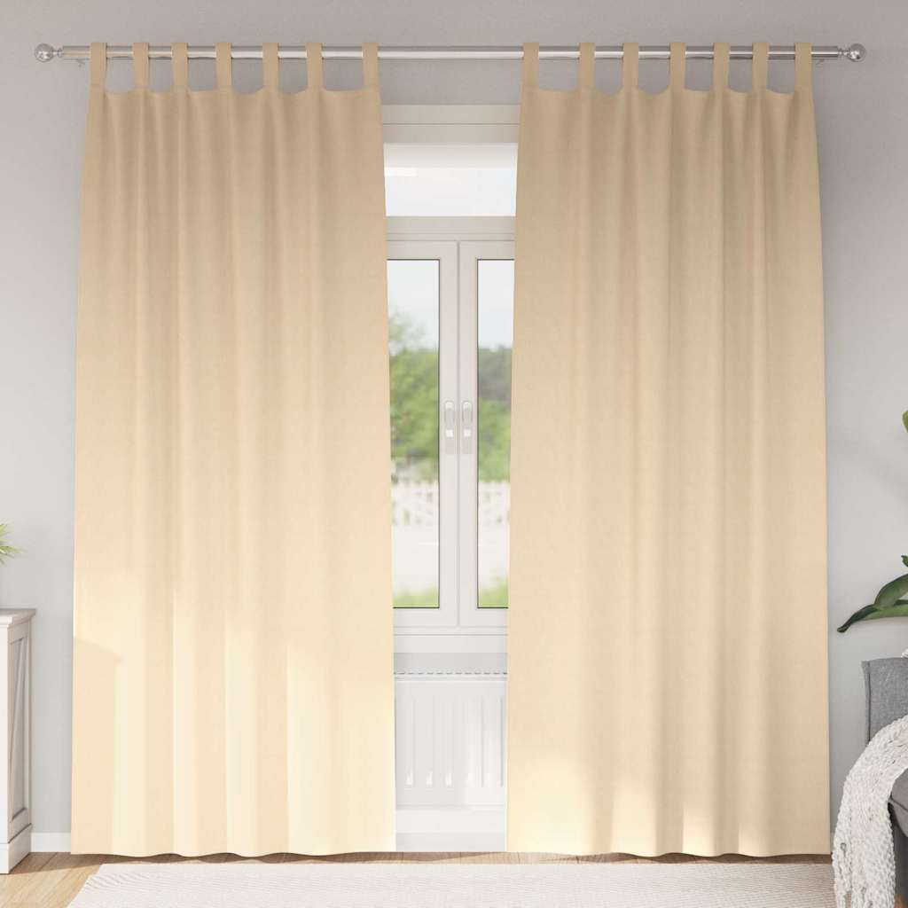 Vidaxl zwart-out gordijnen met ringen 2 pcs crème 225 x 140 cm