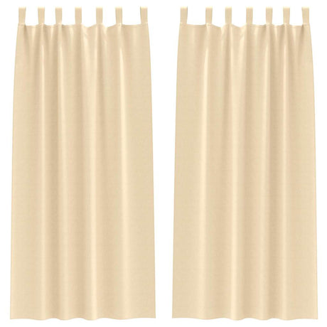Vidaxl zwart-out gordijnen met ringen 2 pcs crème 245 x 140 cm
