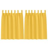 Vidaxl zwart-out gordijnen met ringen 2 pcs mosterdgeel 140 x 140 cm