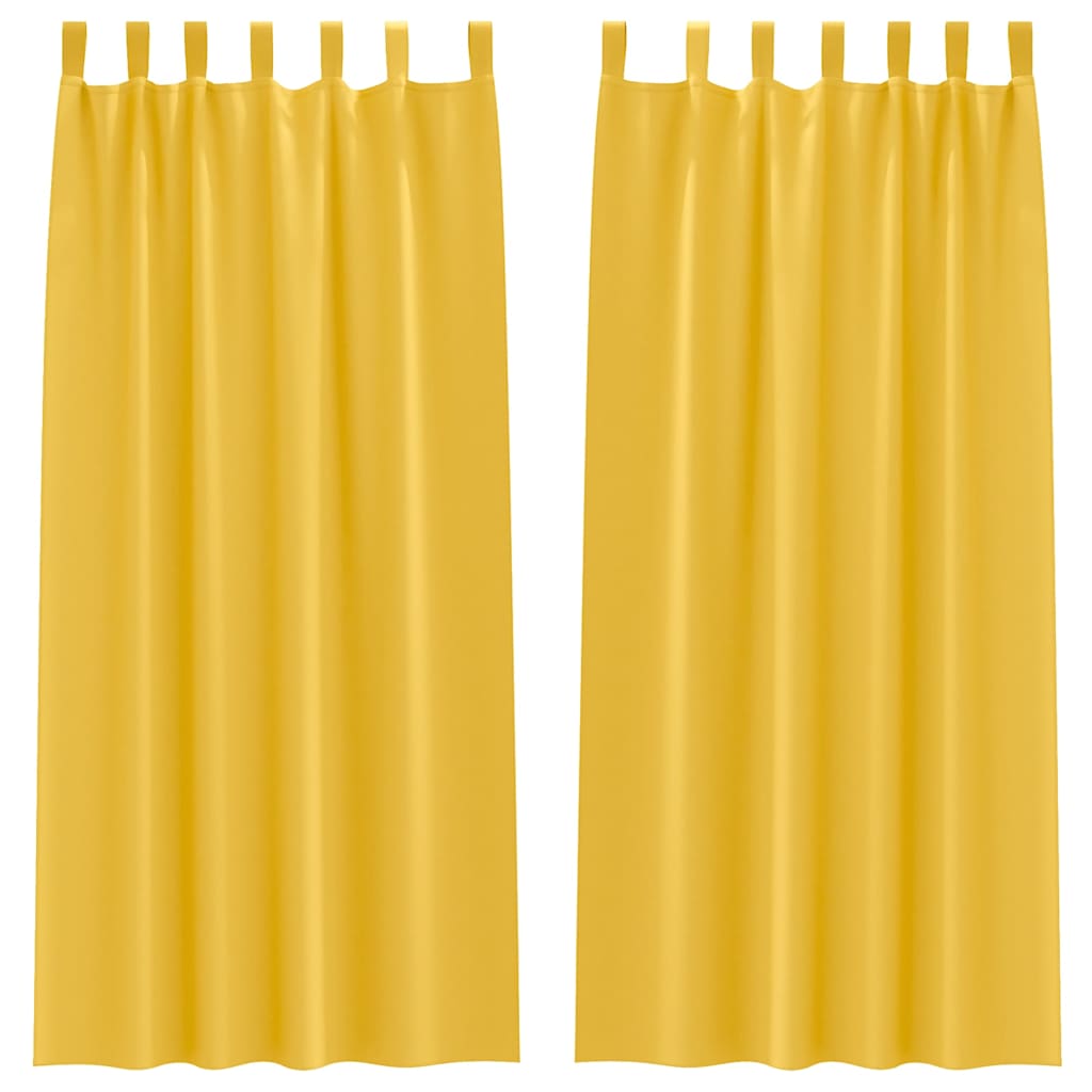 Vidaxl zwart-out gordijnen met ringen 2 pcs mosterdgeel 245 x 140 cm