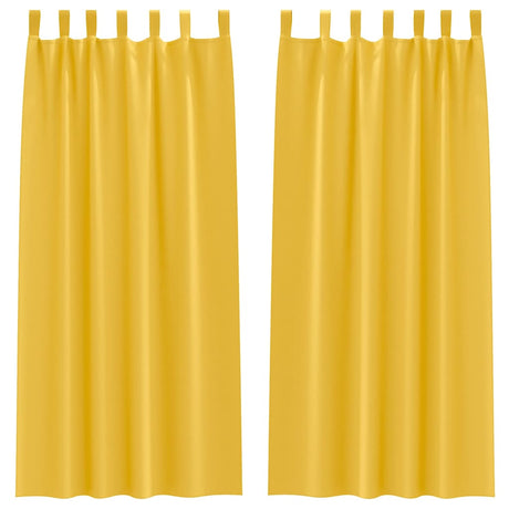 Vidaxl zwart-out gordijnen met ringen 2 pcs mosterdgeel 245 x 140 cm