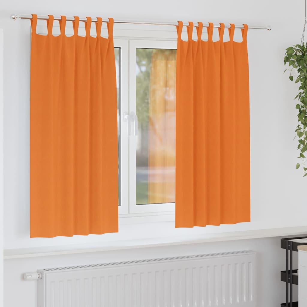 Vidaxl zwart-out gordijnen met ringen 2 pcs feloranje 175 x 140 cm