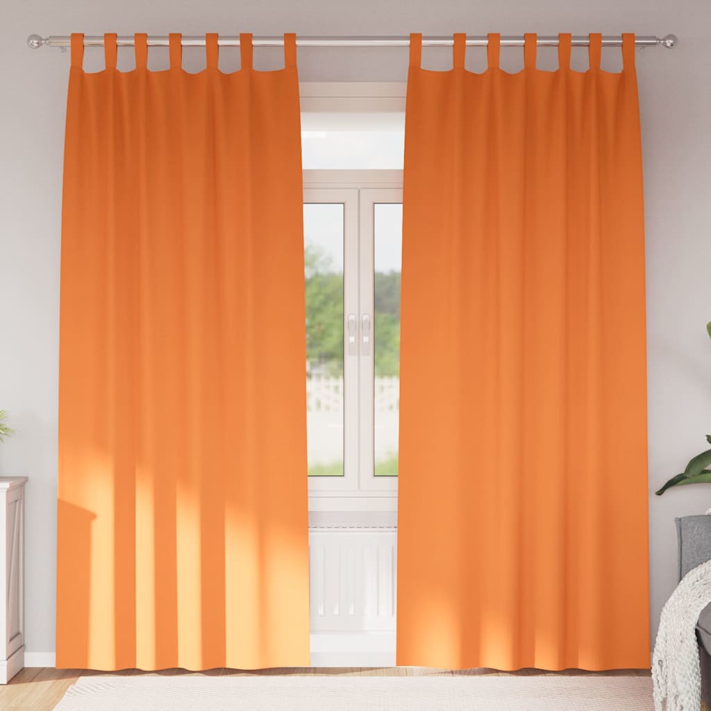 Vidaxl zwart-out gordijnen met ringen 2 pcs feloranje 245 x 140 cm