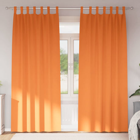 Vidaxl zwart-out gordijnen met ringen 2 pcs feloranje 245 x 140 cm
