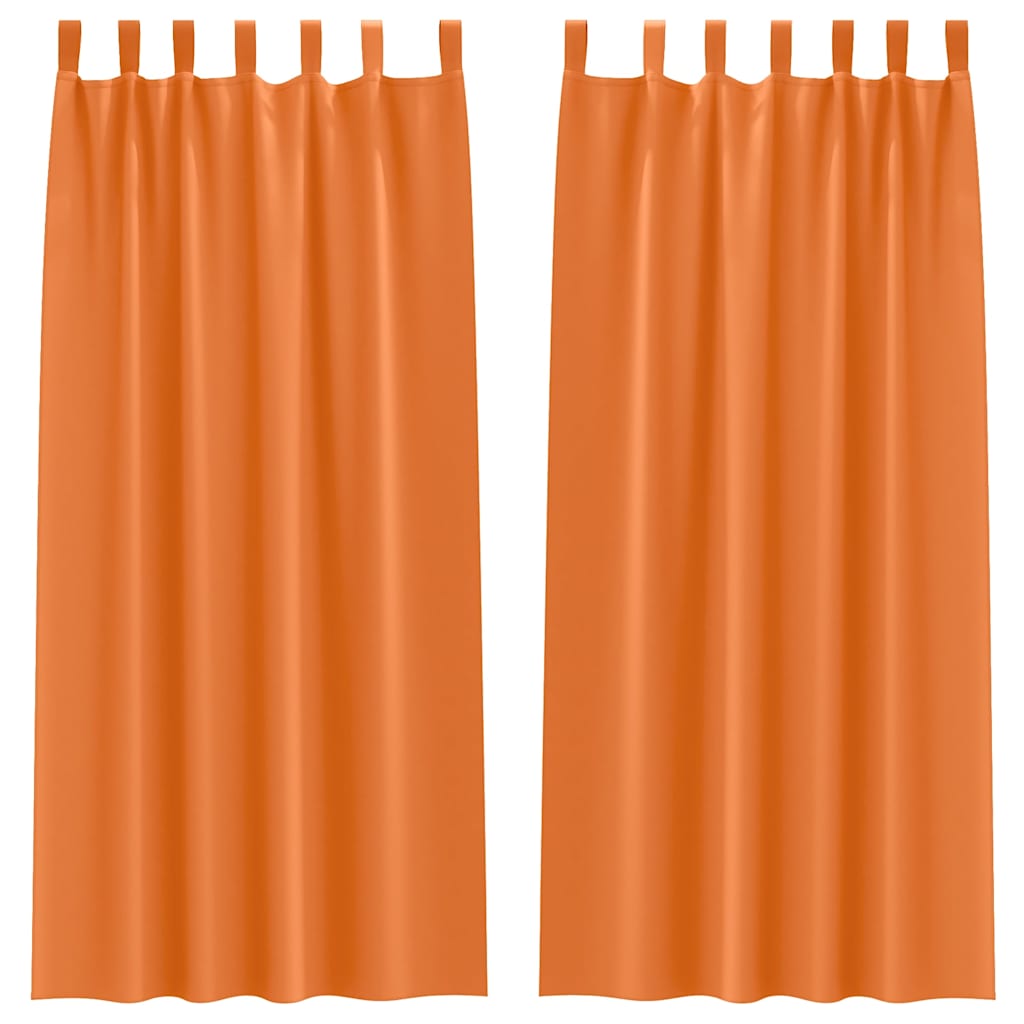 Vidaxl zwart-out gordijnen met ringen 2 pcs feloranje 245 x 140 cm