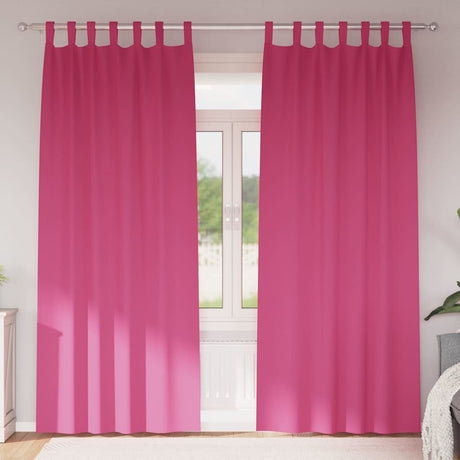 Vidaxl zwart-out gordijnen met ringen 2 pcs felroze 225 x 140 cm