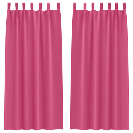 Vidaxl zwart-out gordijnen met ringen 2 pcs felroze 225 x 140 cm