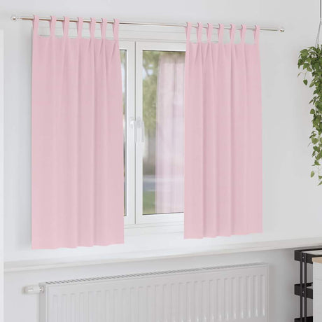 Vidaxl zwart-out gordijnen met ringen 2 pcs babyroze 175 x 140 cm