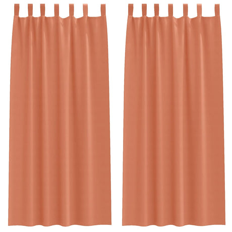 Vidaxl zwart-out gordijnen met ringen 2 pcs terracotta 225 x 140 cm