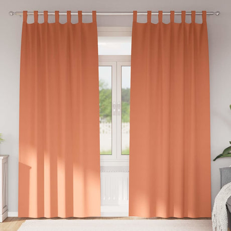 Vidaxl zwart-out gordijnen met ringen 2 pcs terracotta 260 x 140 cm