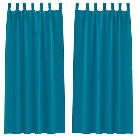 Vidaxl zwart-out gordijnen met ringen 2 pcs turquoise 245 x 140 cm