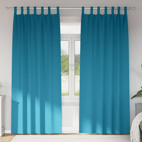 Vidaxl zwart-out gordijnen met ringen 2 pcs turquoise 260 x 140 cm