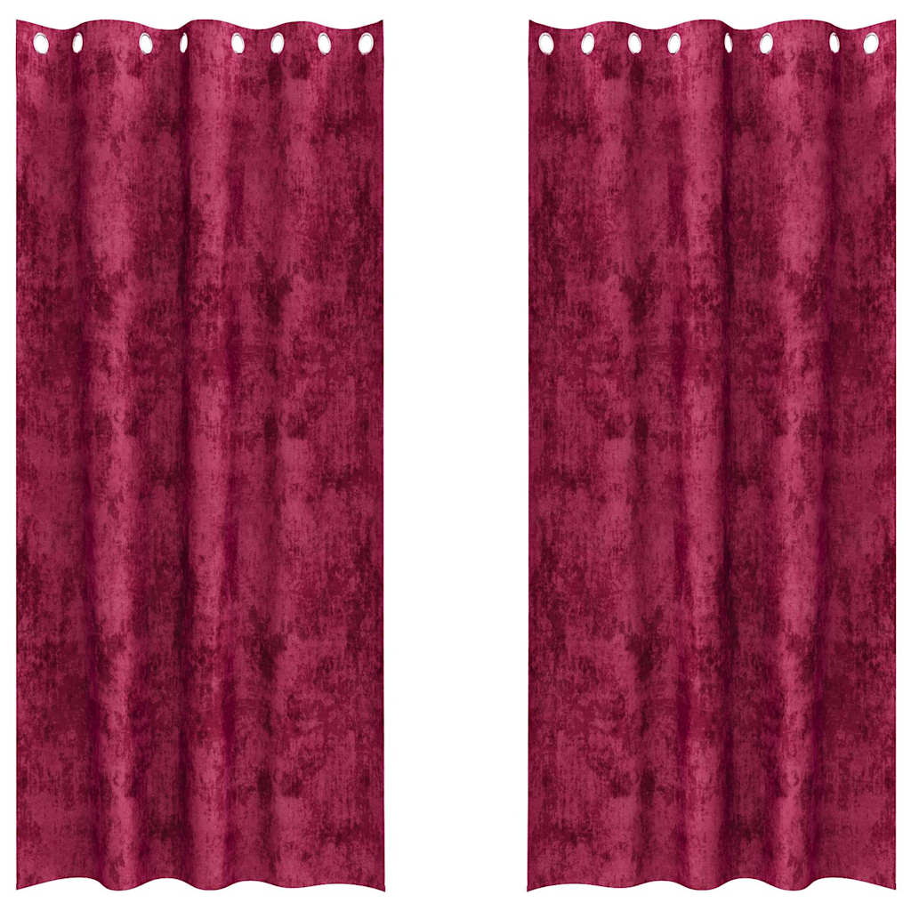 Vidaxl velvet gordijnen 2 pcs wijnrood 260 x 140 cm fluweel