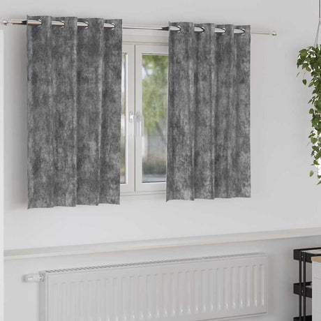 Vidaxl velvet gordijnen met gordijnen 2 pcs grijs 140 x 140 cm fluweel