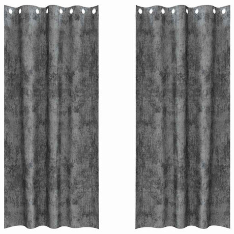 Vidaxl velvet gordijnen met gordijnen 2 pcs grijs 245 x 140 cm fluweel