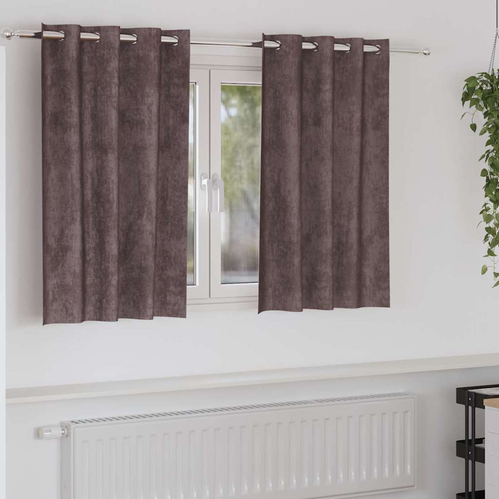 Vidaxl velvet gordijnen met gordijnen 2 pcs bruin 140 x 140 cm fluweel