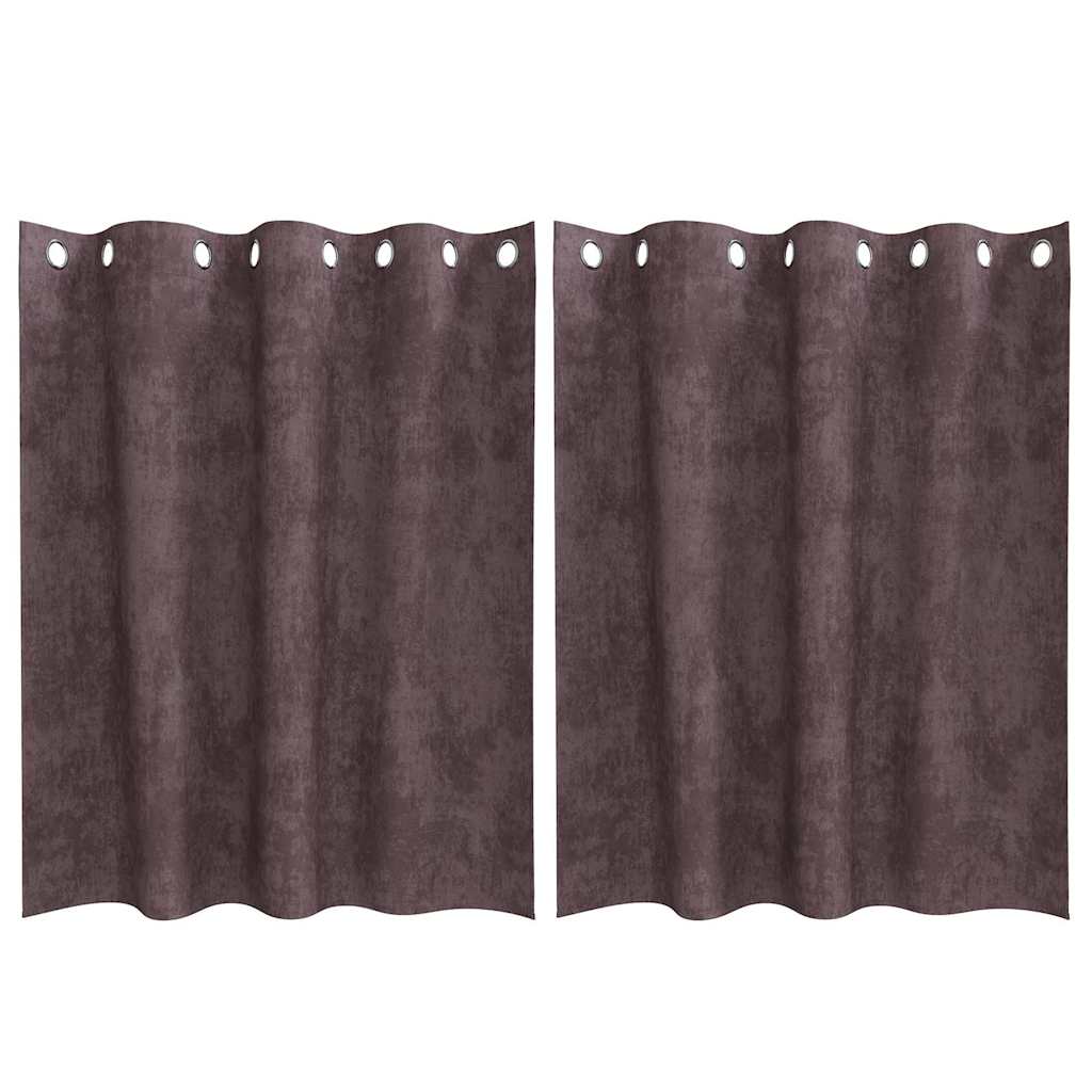 Vidaxl velvet gordijnen met gordijnen 2 pcs bruin 140 x 140 cm fluweel